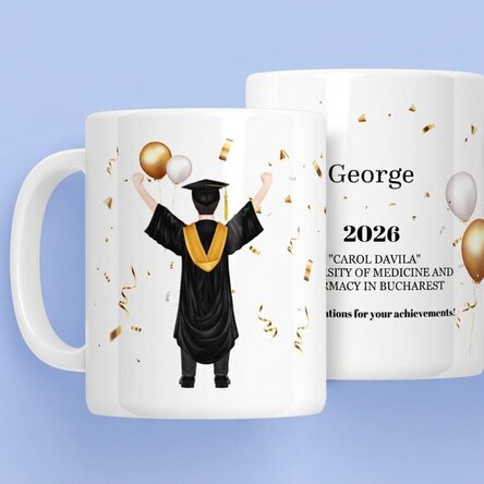 Personalised mug with text - His graduation