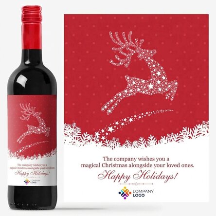Personalised wine with text and logo - The Magic of Christmas