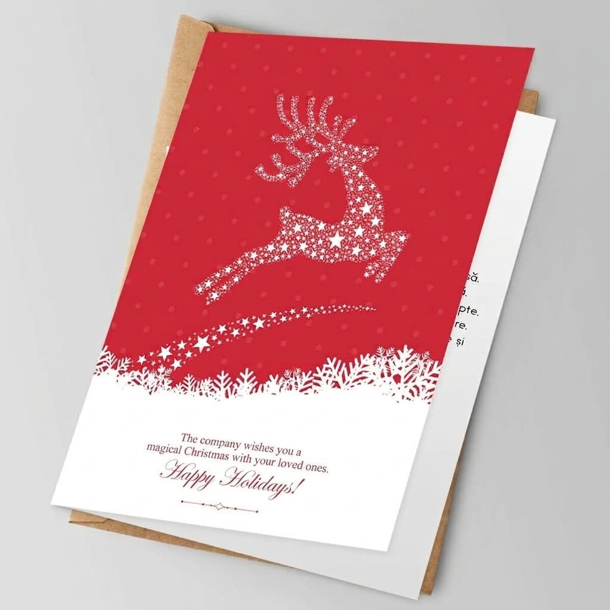 Personalised card with text and logo on the back - The Magic of Christmas