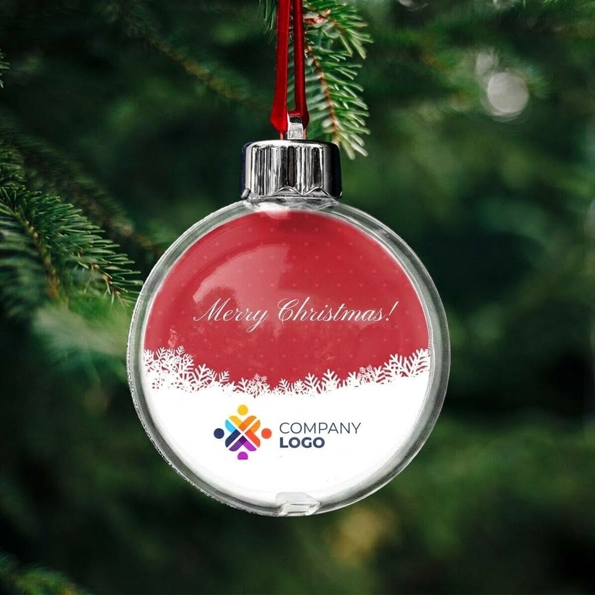 Personalised bauble with logo and message - The Magic of Christmas