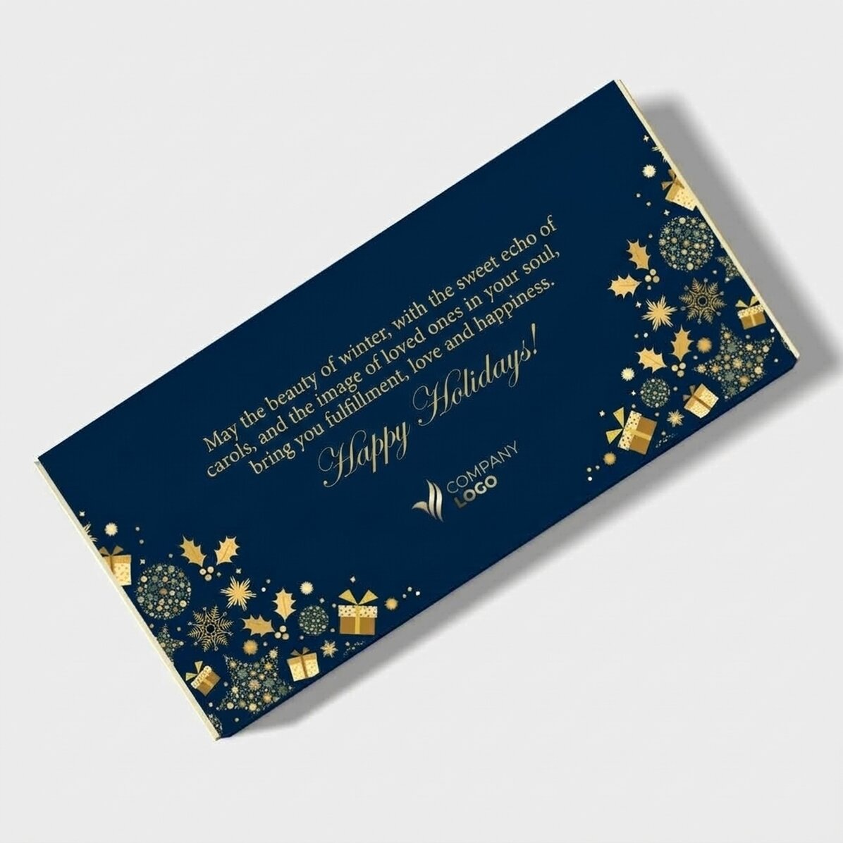 Personalised chocolate with text and logo - Christmas story