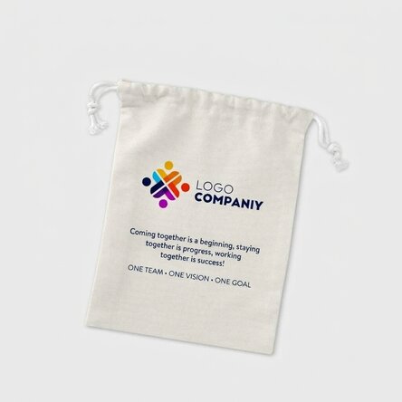 Small gift bag personalised with logo and message