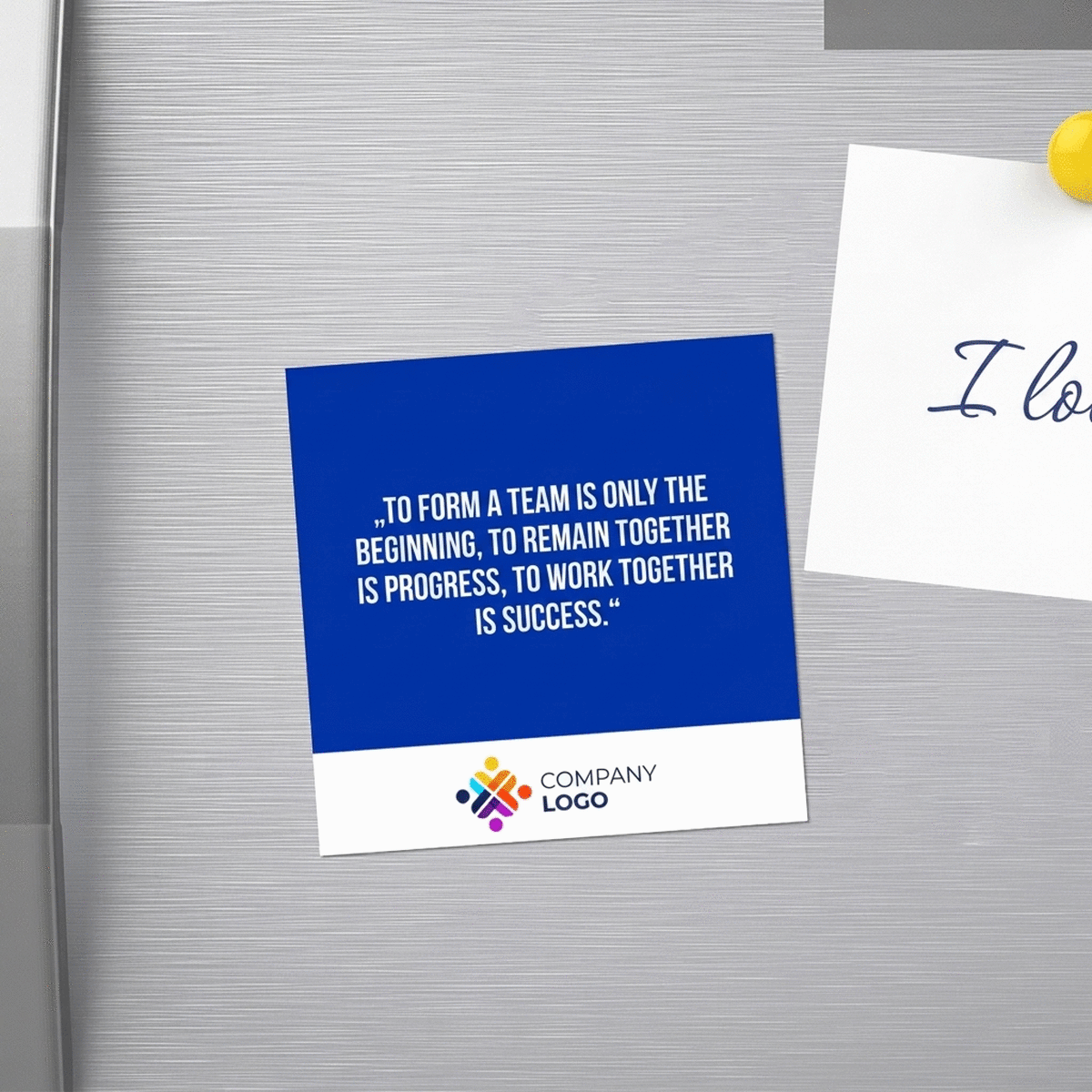 10x10 magnet customised with logo and text