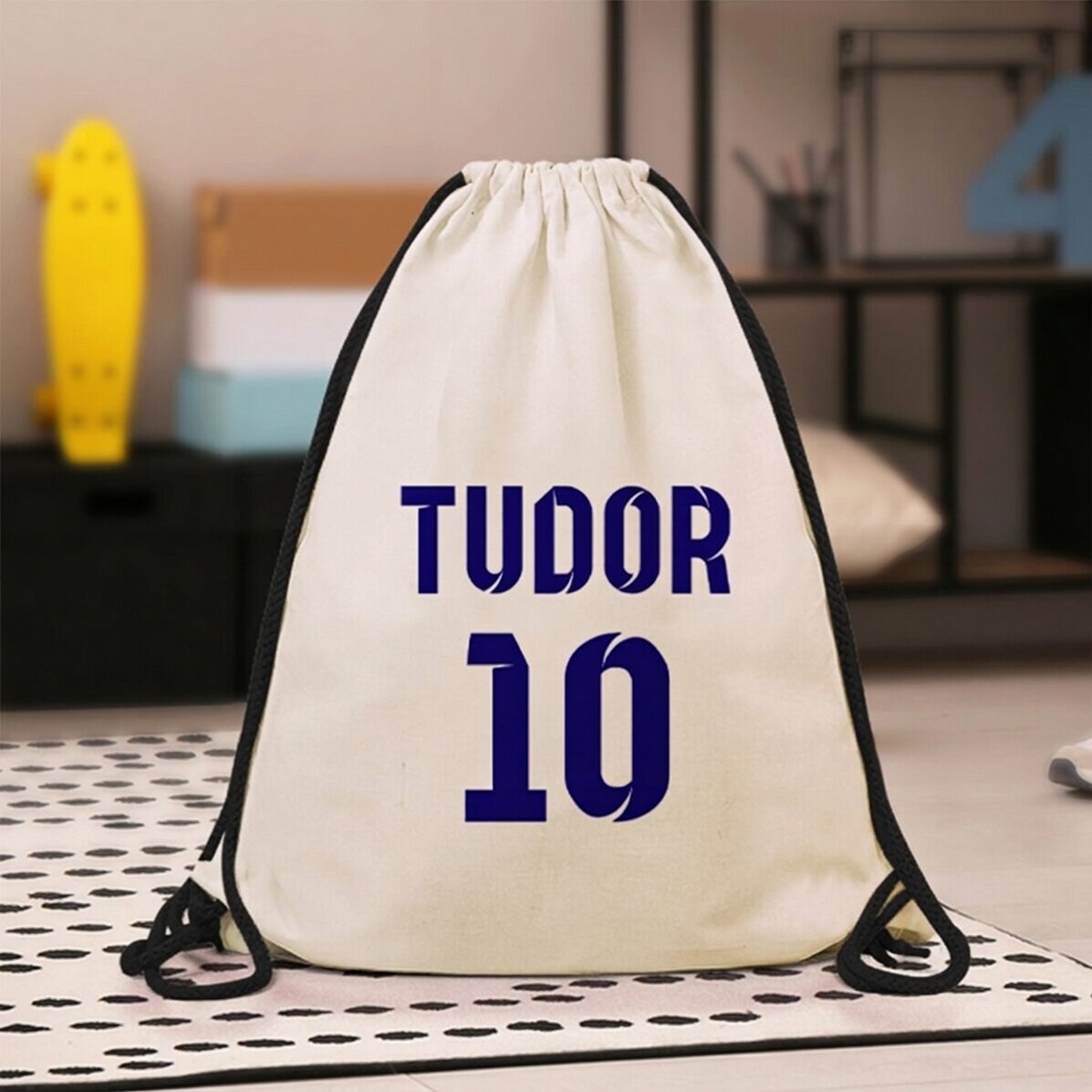Personalised backpack with name and number - football model