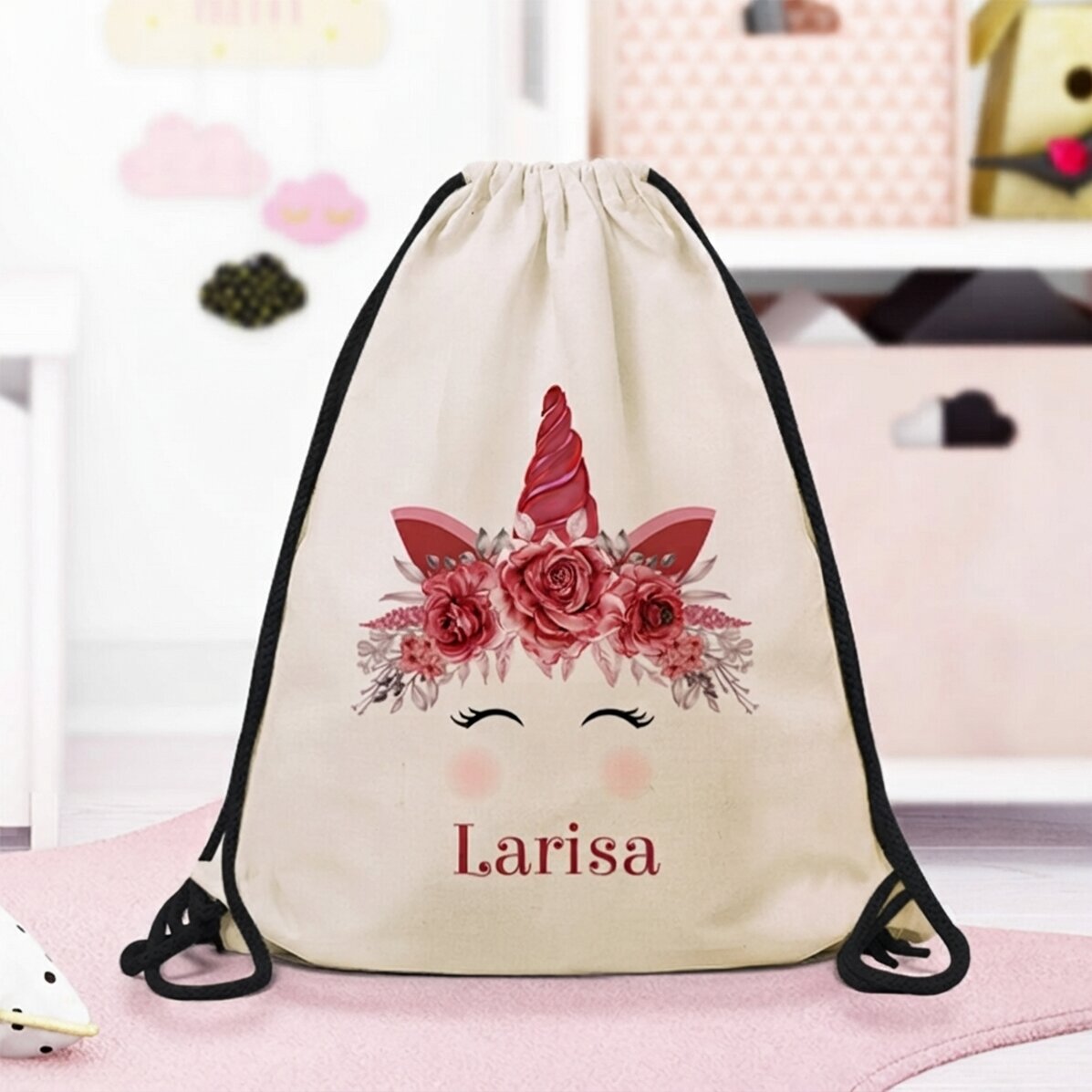 Personalised backpack with text - Unicorn