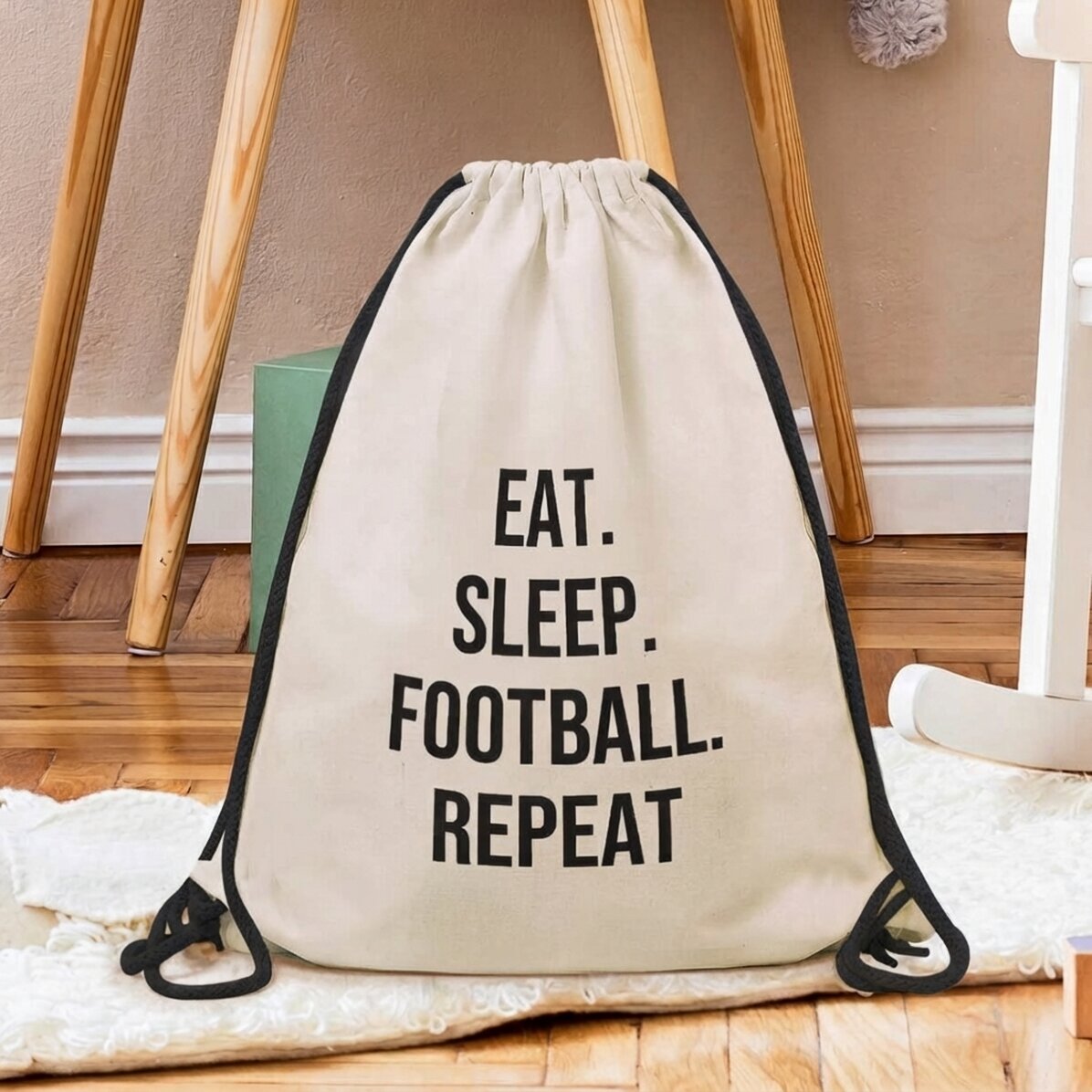 Personalised backpack with text