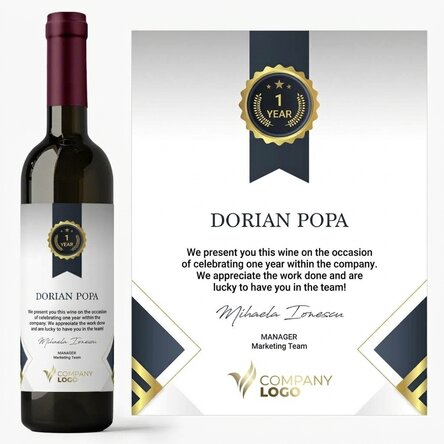 Personalised wine with logo and text - Employee appreciation