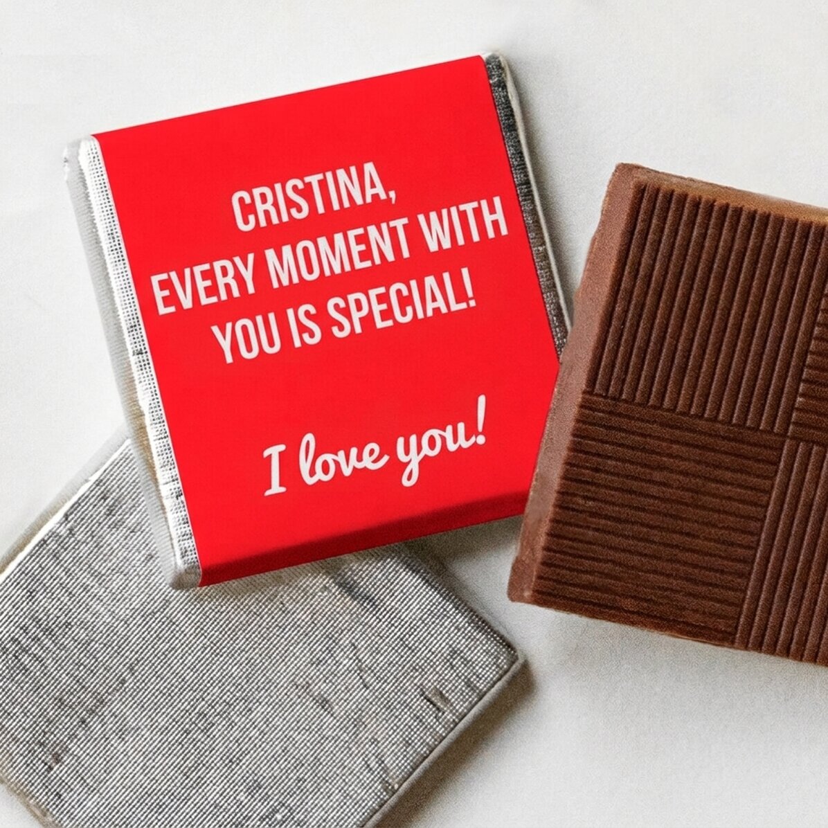 Personalised mini chocolate with message