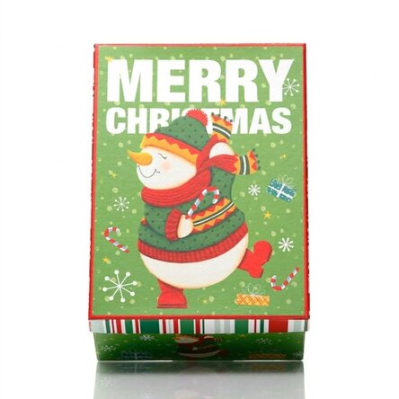 Green Christmas gift box - snowman model