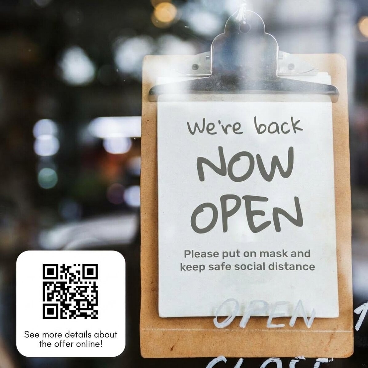 Personalised plaque with QR code and text