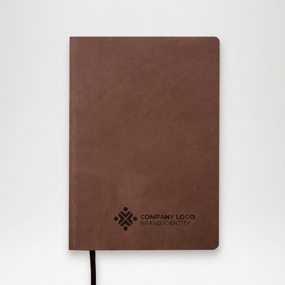 Personalised leather diary with logo in the centre