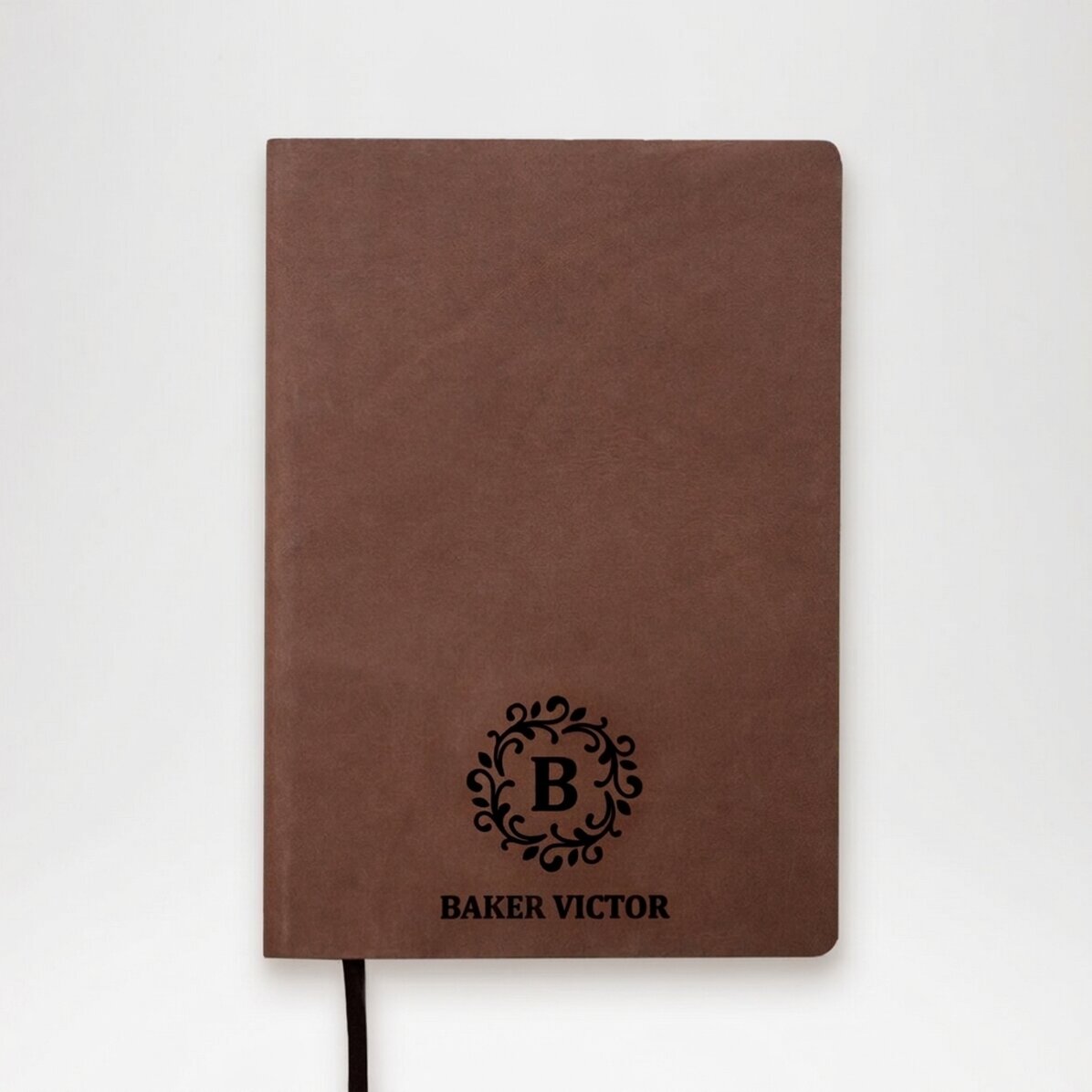 Personalised leather diary with monogram and name