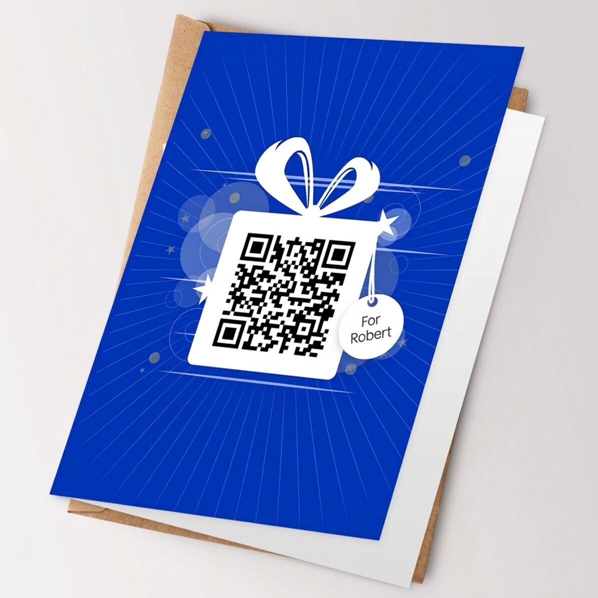 Personalised greeting card with text and QR code - Happy Birthday