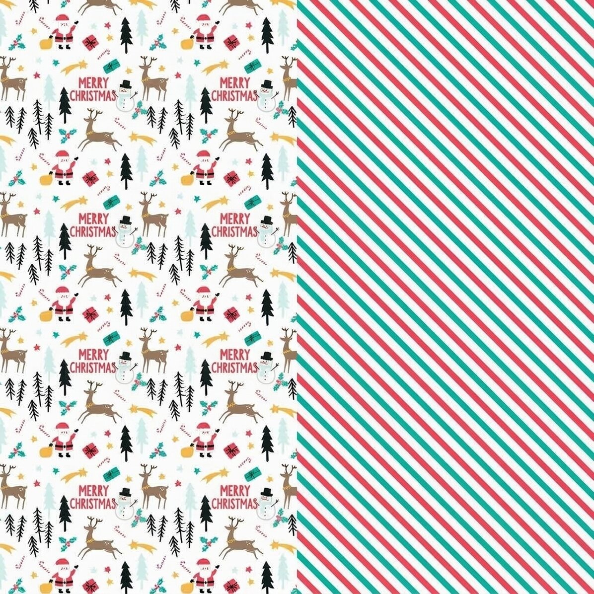Set of 2 Merry Christmas gift wrapping paper