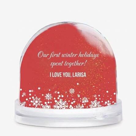Personalised desk globe with photo and Christmas message