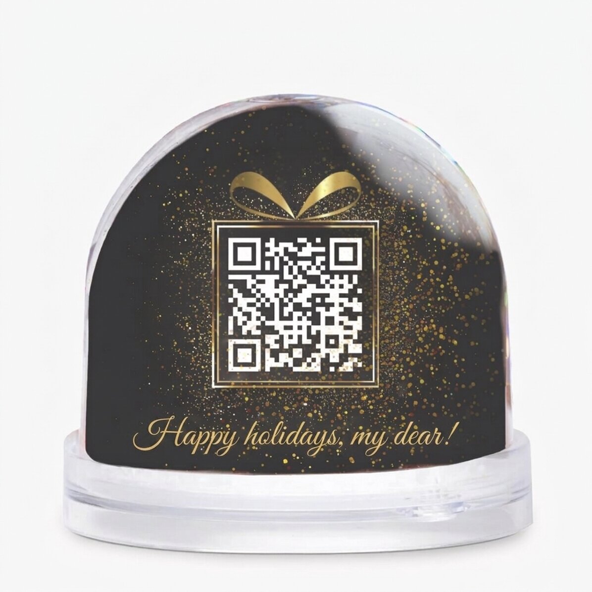 Personalised desk globe with photo, message and QR code