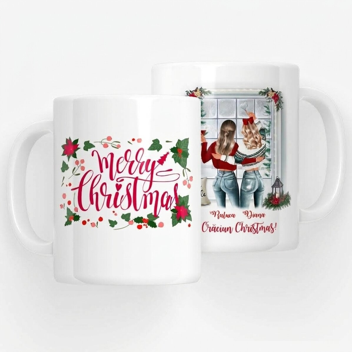 Personalised mug with name for friends - Merry Christmas