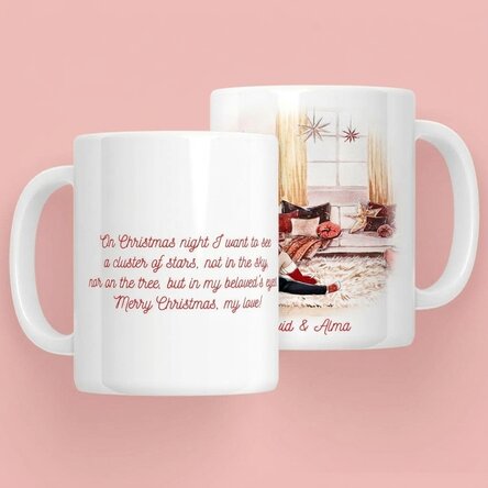 Personalised mug with name and message for couples - Our wonderful Christmas