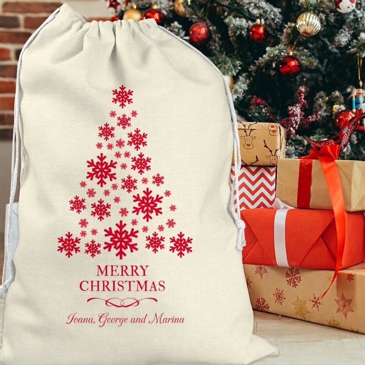 Personalised gift bag with text - Christmas Tree
