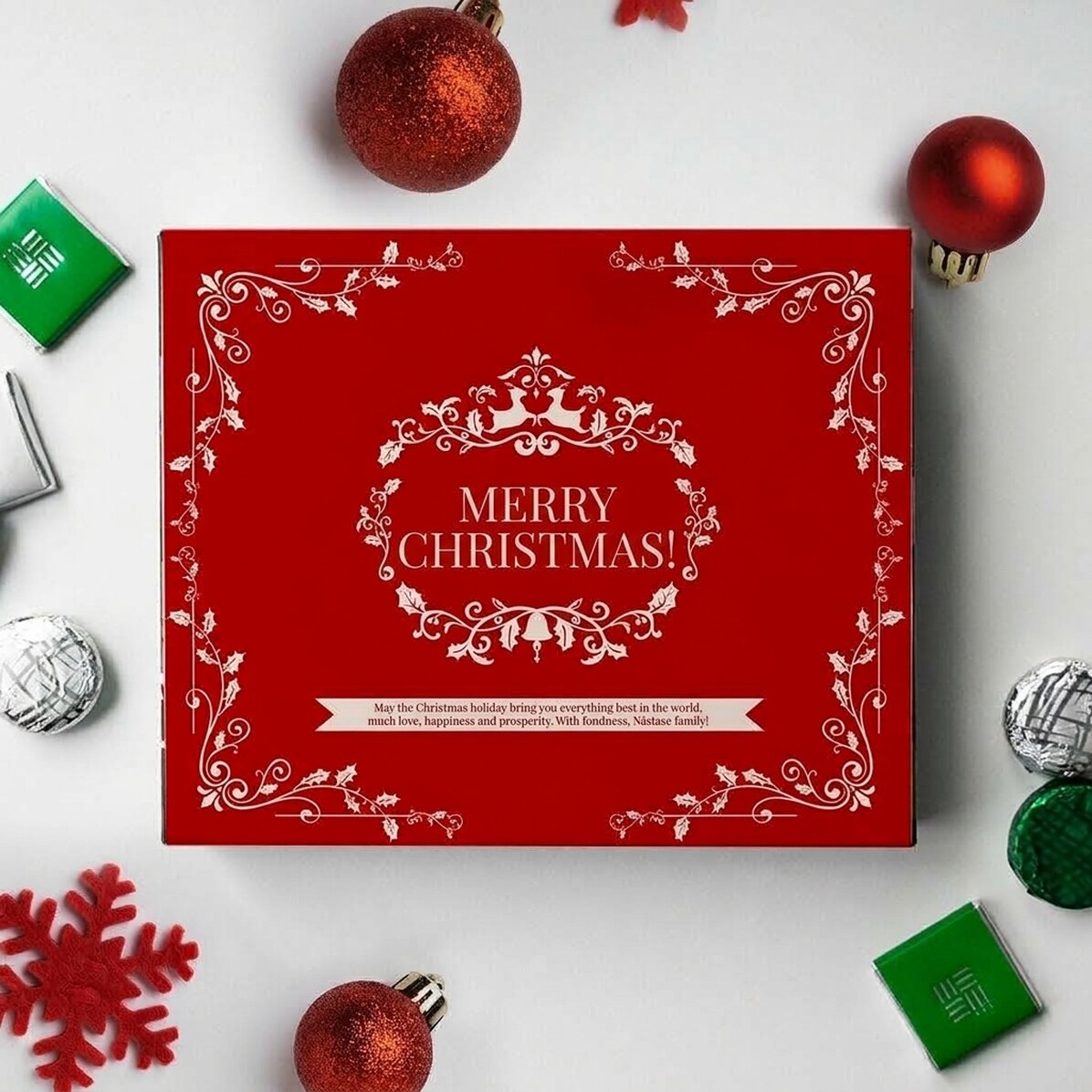 Personalised candy box with text - Merry Christmas!