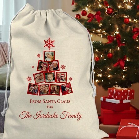 Personalised gift bag with photo collage and message