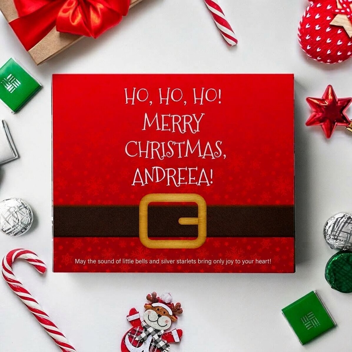 Personalised sweet box with text - Ho, ho, ho!