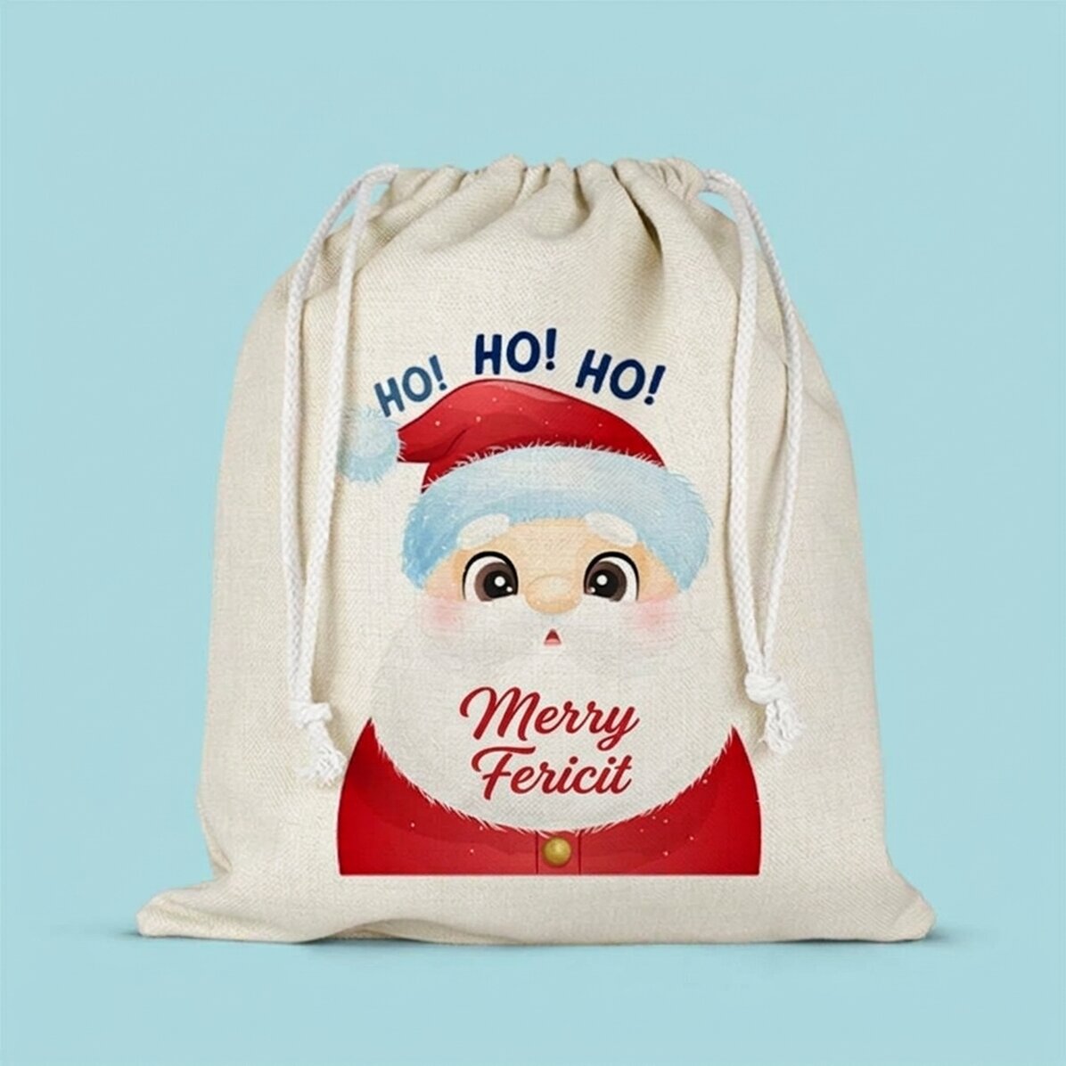 Medium gift bag personalised with name - Santa Claus