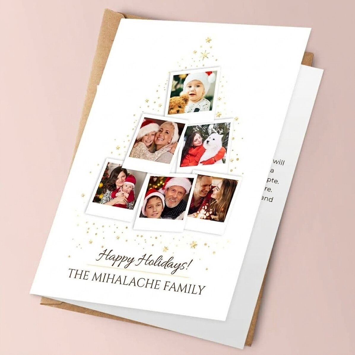 Personalised greeting card with photos and message - Christmas Tree