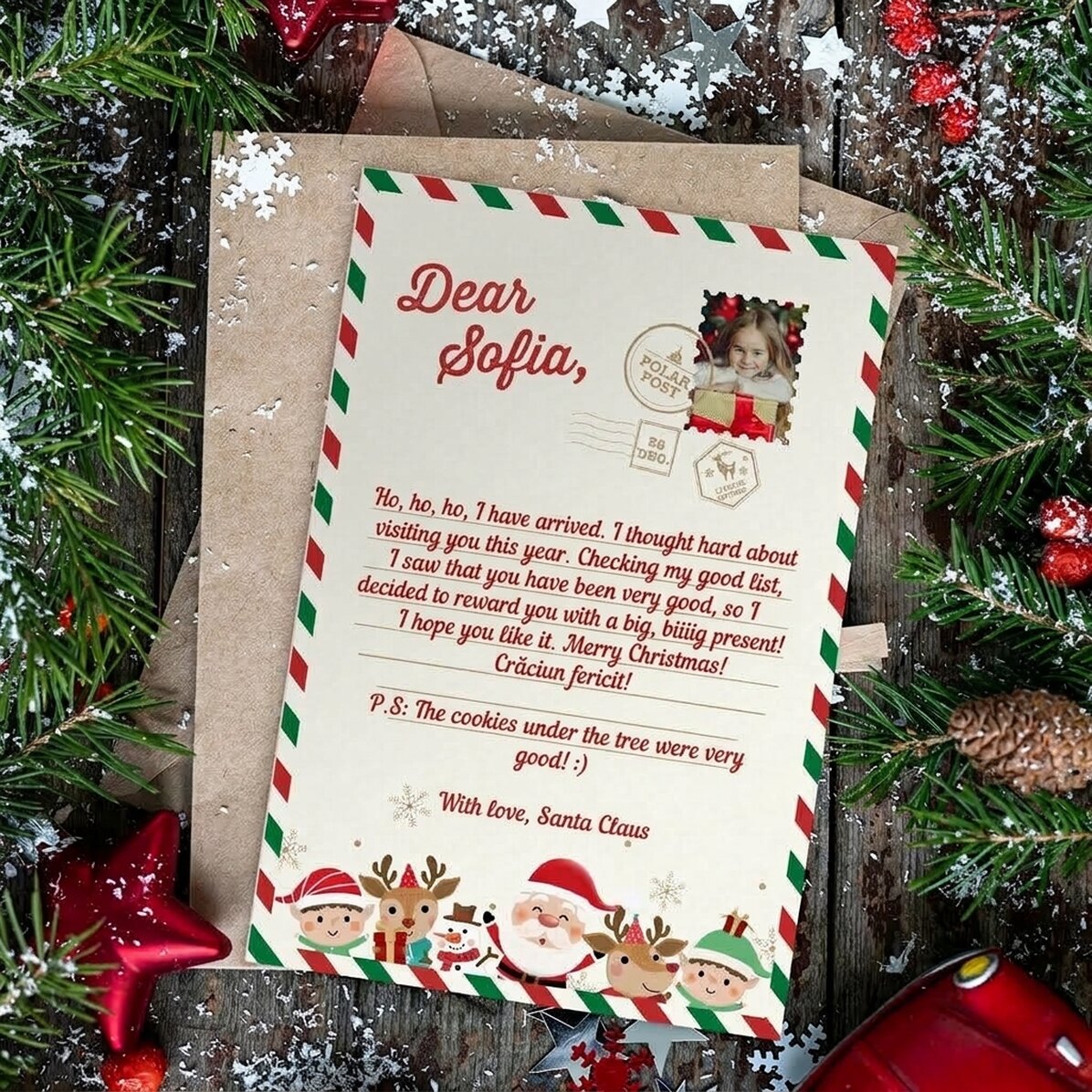 10x15 cm magnet personalised with text - Letter from Santa