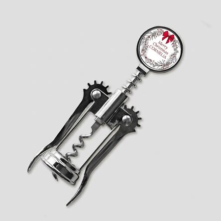 Personalised corkscrew with a photograph and Christmas message