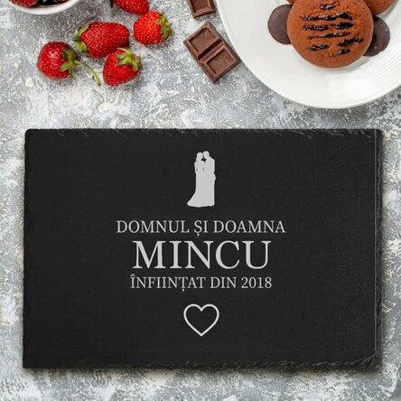 Personalised engraved slate plaque with text - Mr & Mrs