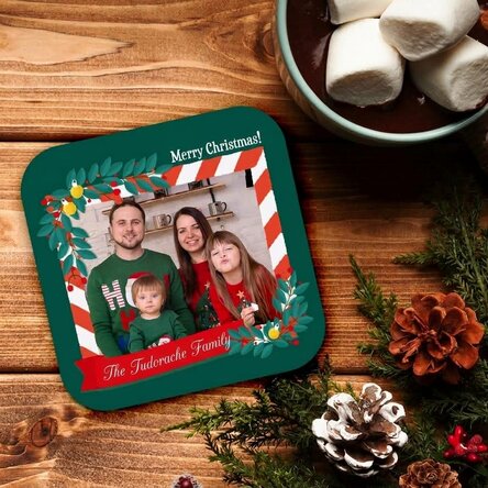 Personalised cup holder with a photo and text - Merry Christmas!
