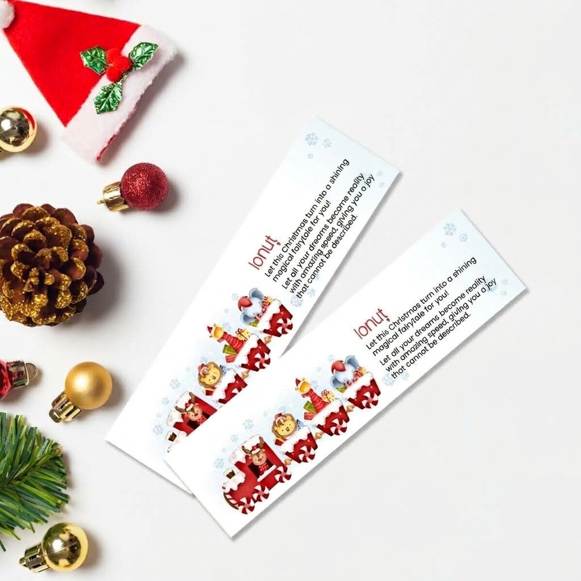 Personalised bookmark with text - Christmas train