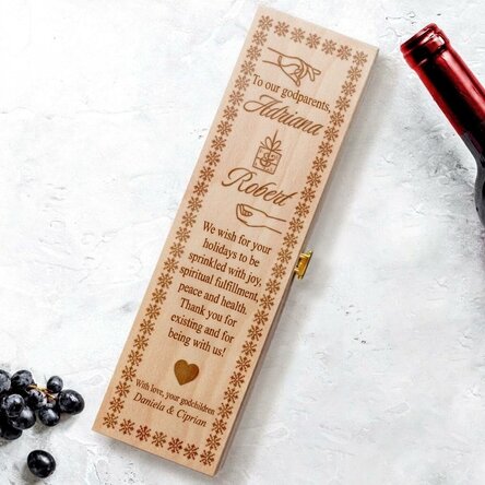 Personalised wine box with thank you message Nasi - NEW