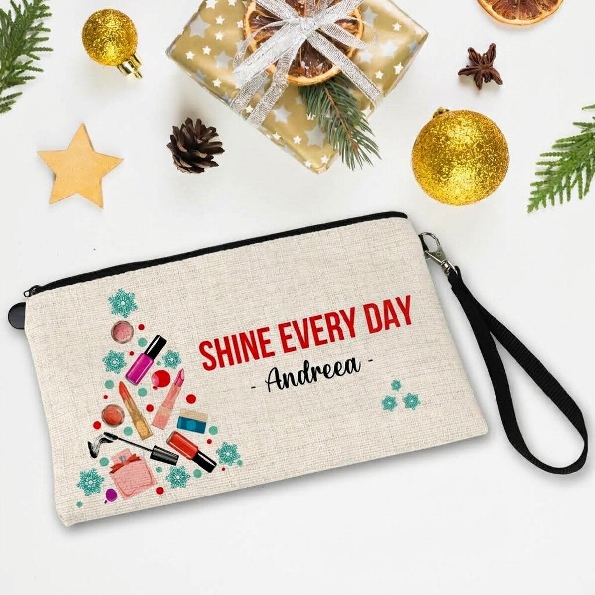 Personalised make-up kit with text for Christmas