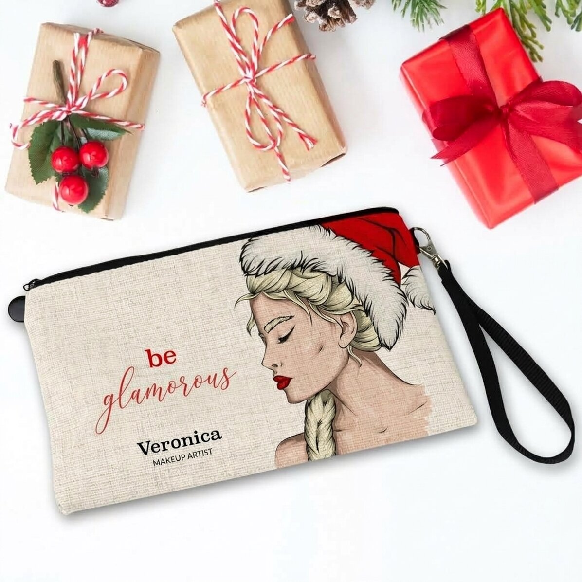 Personalised make-up kit with Glamorous Christmas text