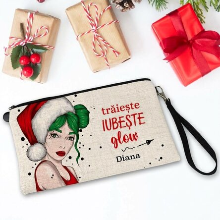 Personalised make-up kit with Live Love Glow text