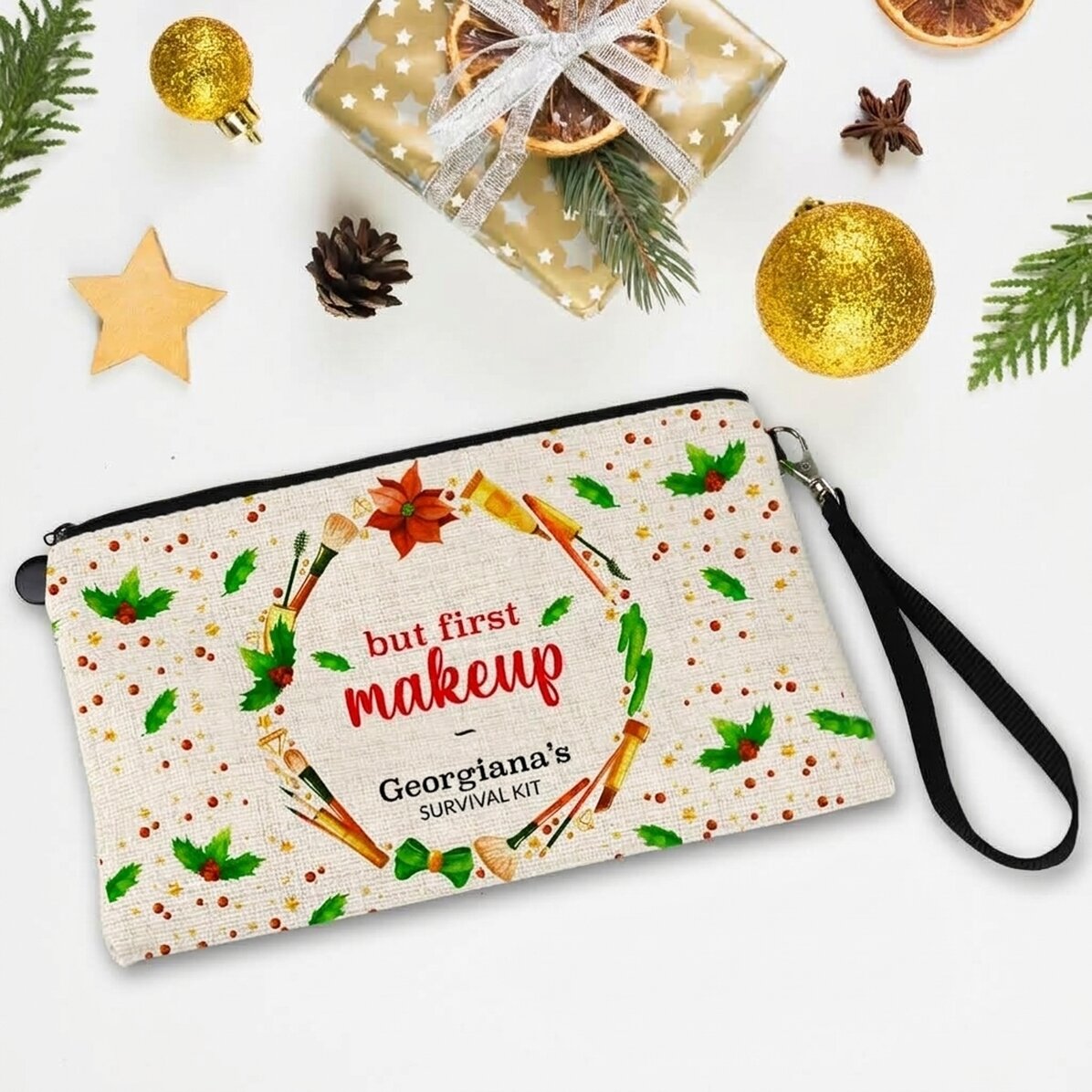 Personalised make-up kit with text Survival Kit