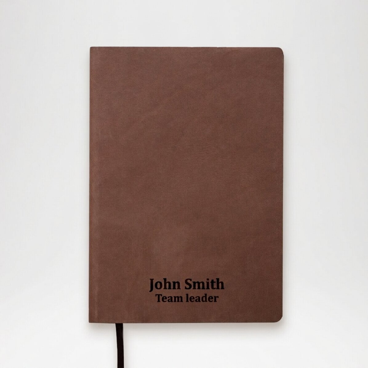 Personalised leather diary with text
