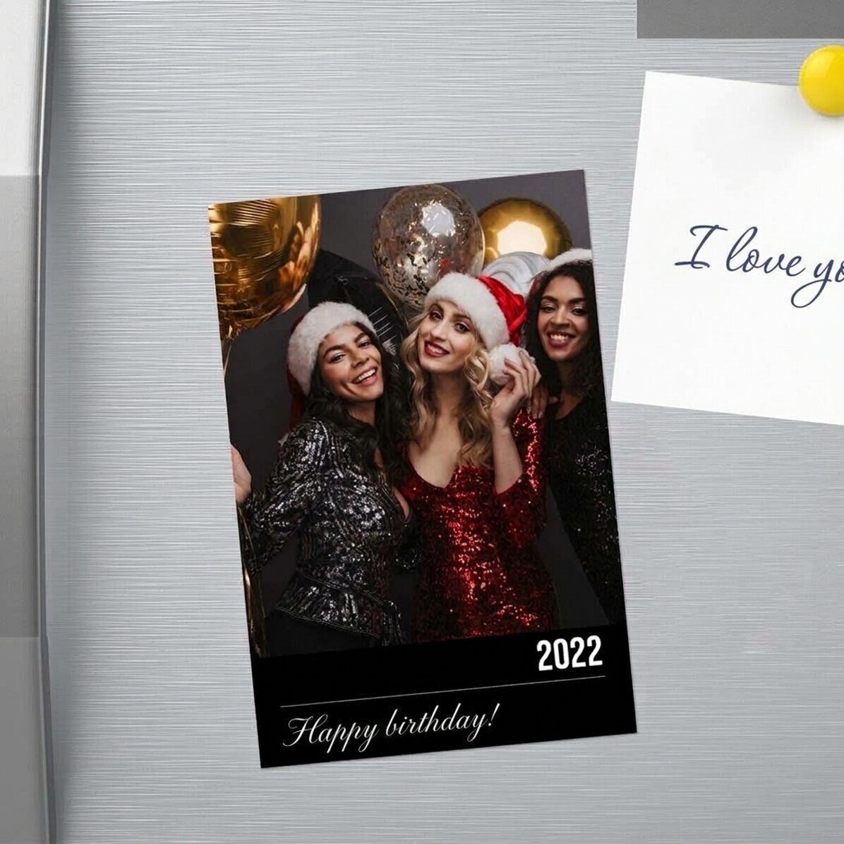 10x15 cm magnet personalised with text and a photo - Happy New Year