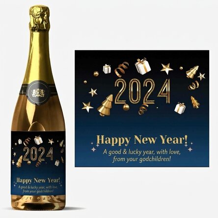 Personalised sparkling wine with text - Happy Birthday!