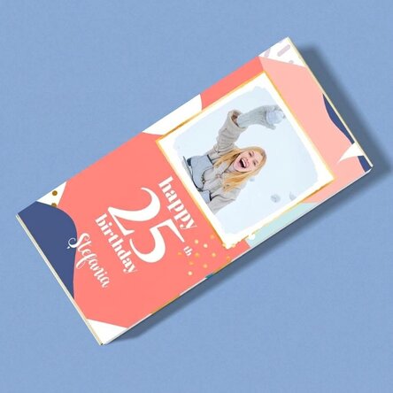 Personalised chocolate with photo and text - Happy Birthday!