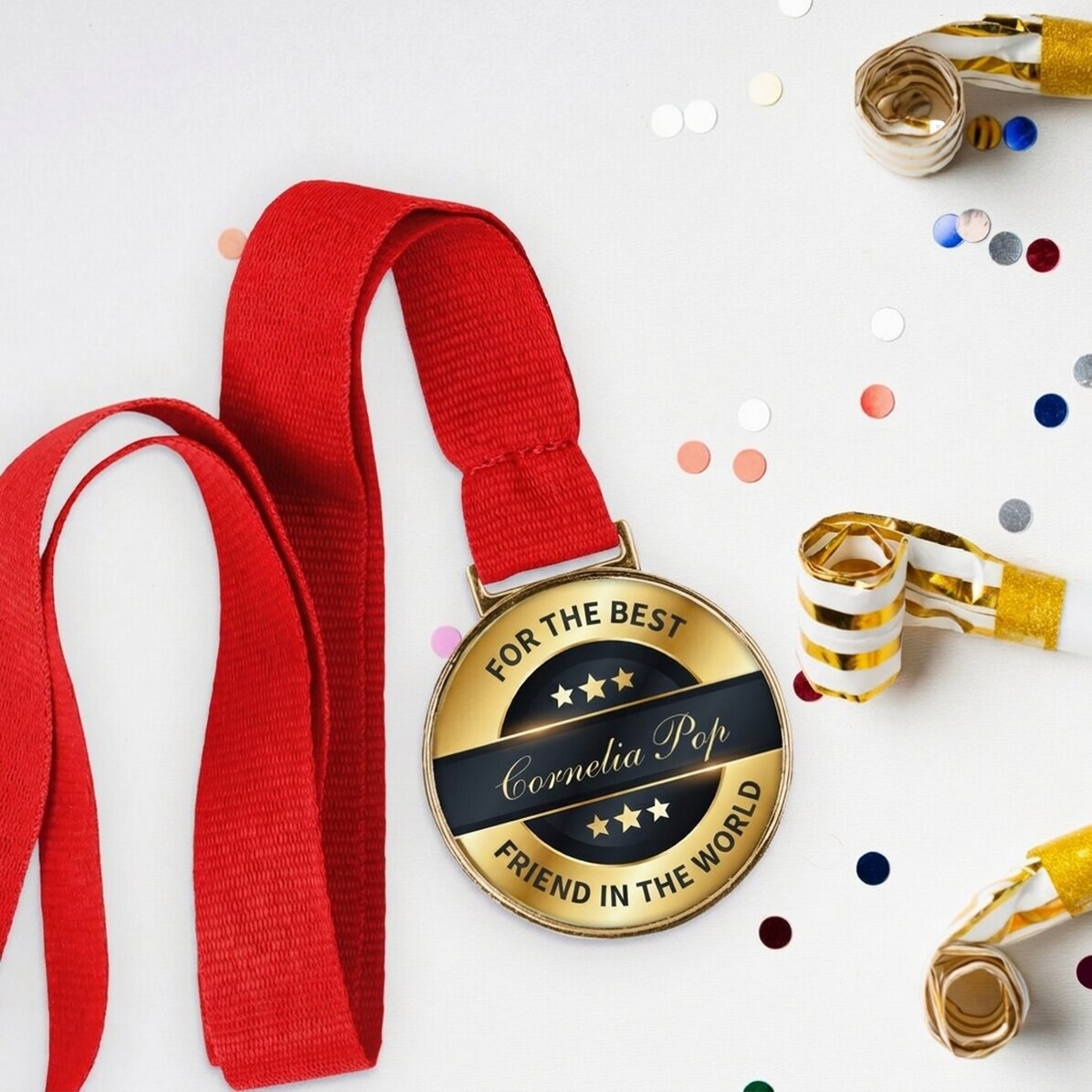 Personalised medal with text - The best
