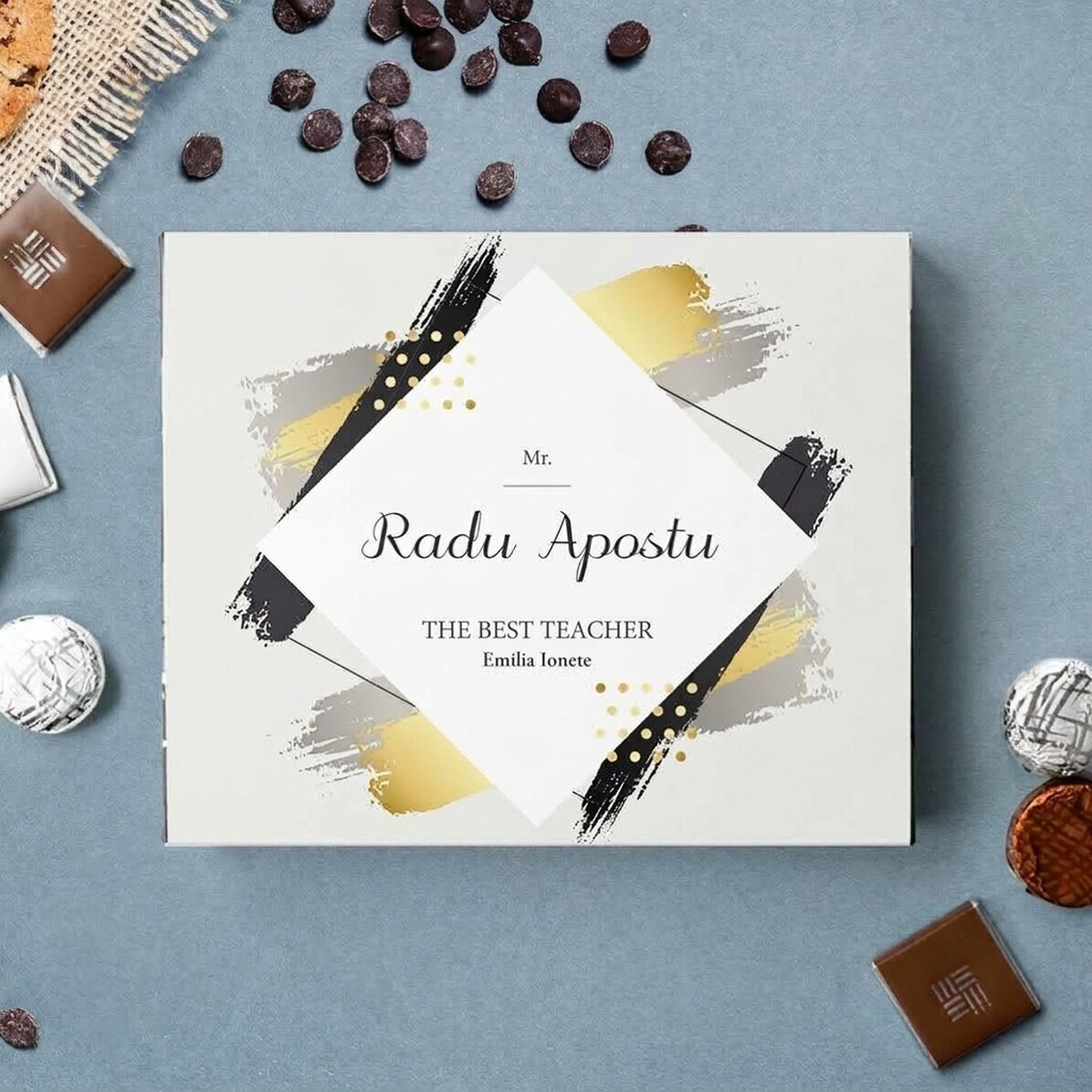Personalised box of chocolates with text for him - Happy Birthday!