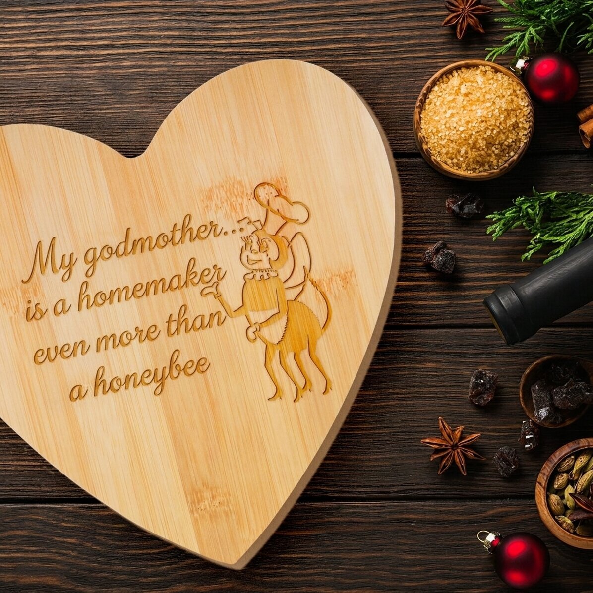Heart-shaped chopper personalised with a message for Nasa
