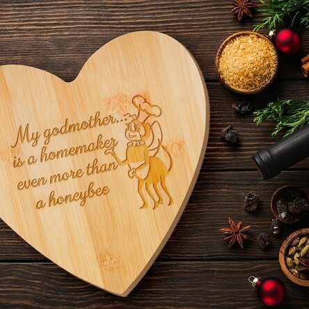 Heart-shaped chopper personalised with a message for Nasa