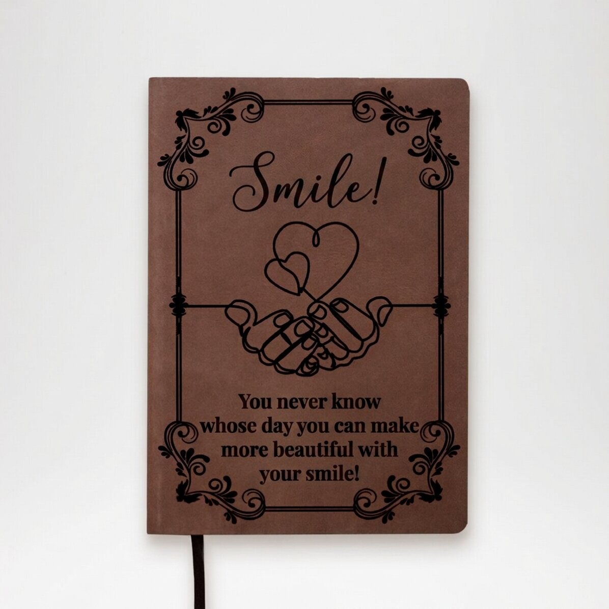 Personalised leather diary with message - Smile