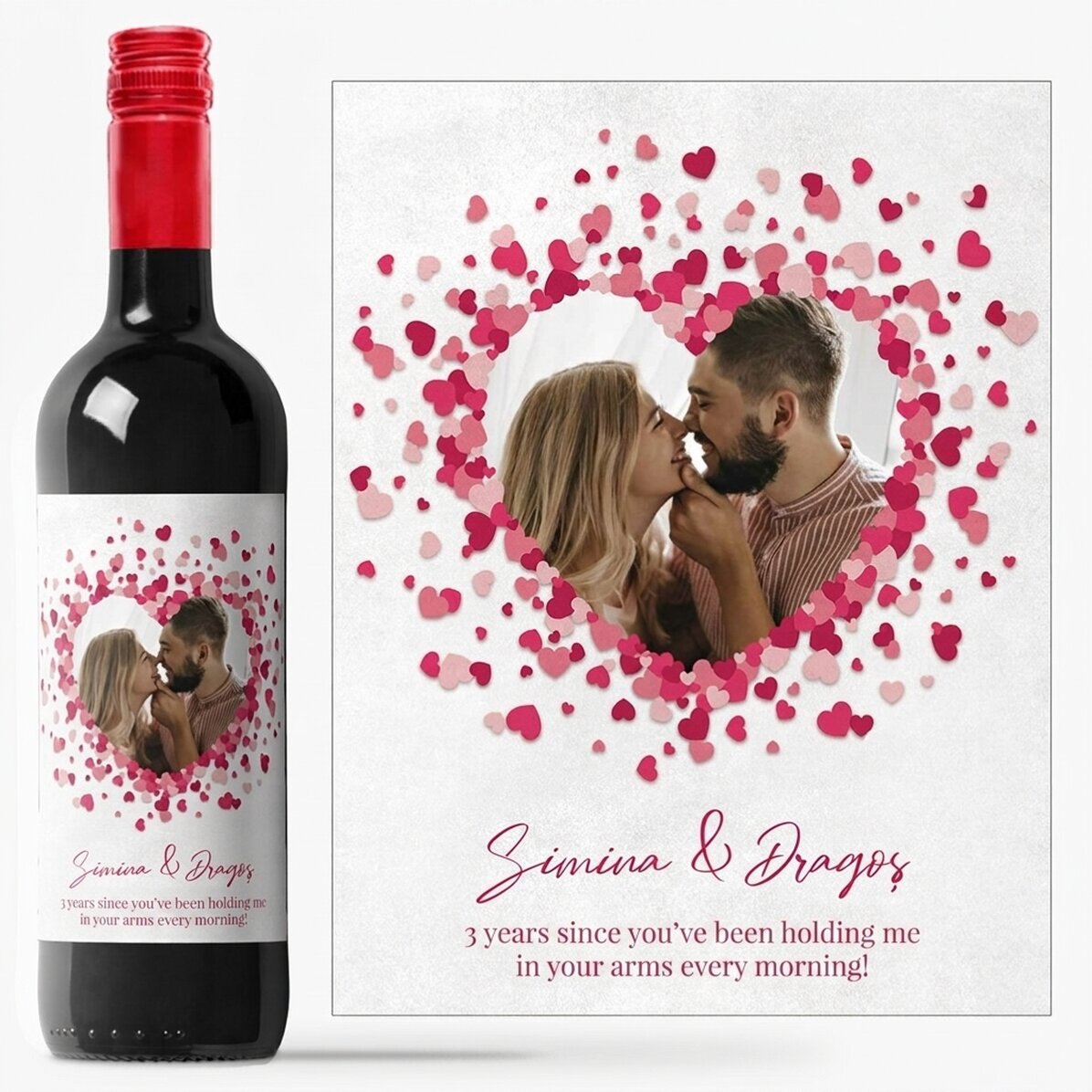Personalised wine with a message for couples - Love is in the air