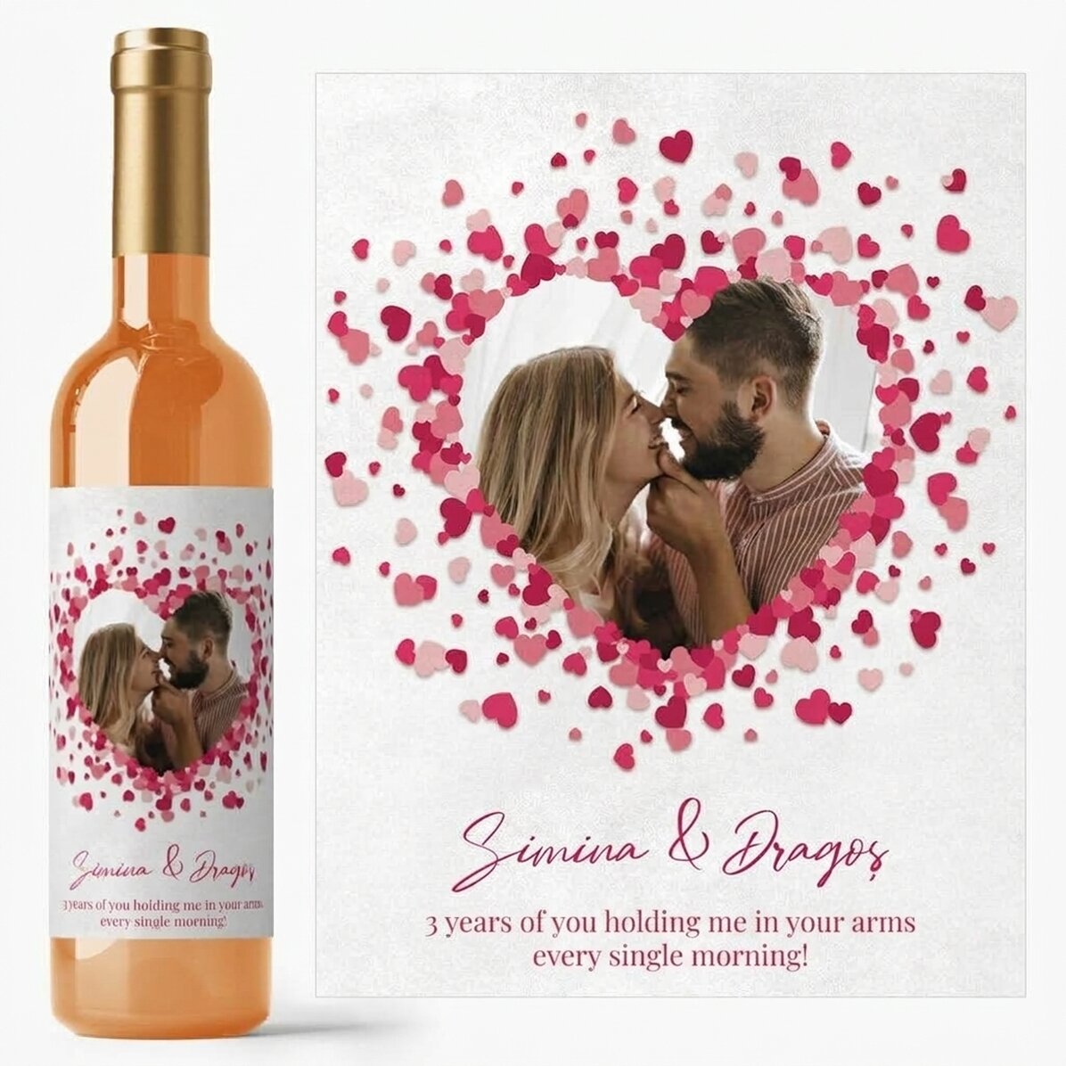 Personalised wine with a message for couples - Love is in the air