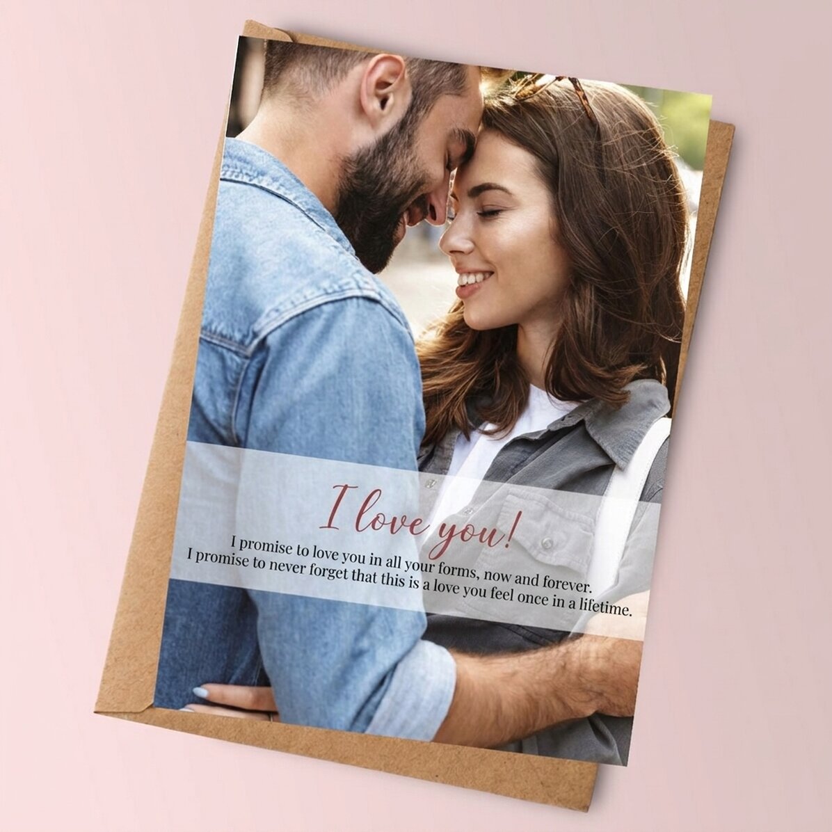 Personalised card for couples - I love you!